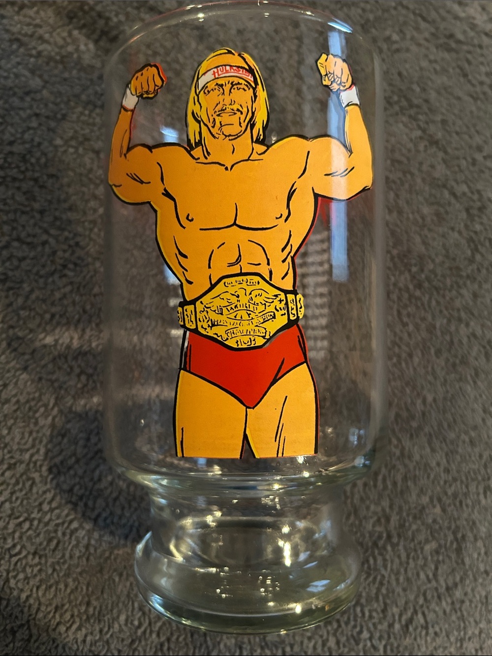 Hogan Glass with Red and Yellow Hulkamania Graphics